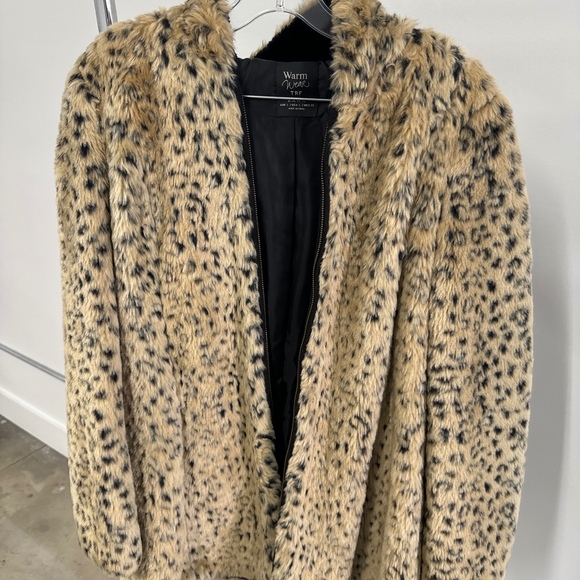 Zara Leopard Faux Fur Hooded Jacket - Picture 2 of 2